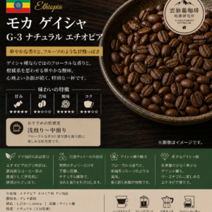 エチオピア ゲイシャ ナチュラル G3（華やかフルーティ）