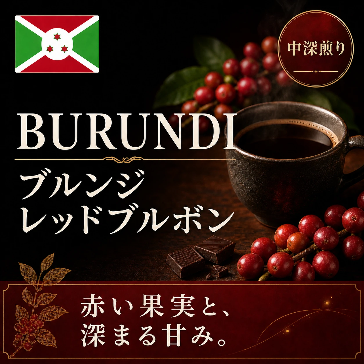 ブルンジ レッドブルボン 中深煎り|雲仙麓珈琲