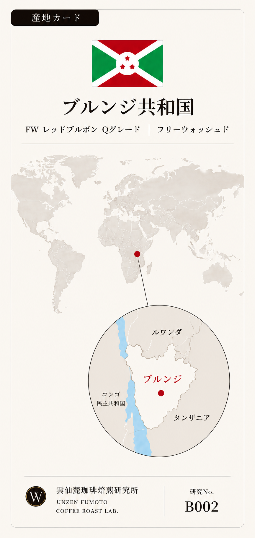 ブルンジ　レッドブルボン 産地カード