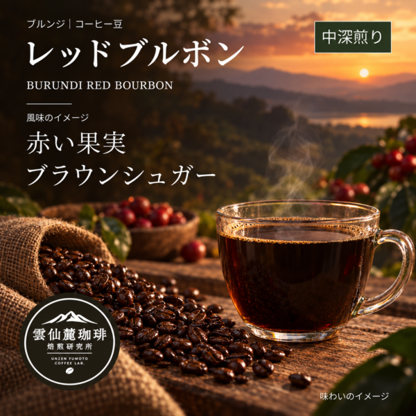雲仙麓珈琲 ブルンジ レッドブルボン 中深煎りの味わいイメージ